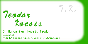 teodor kocsis business card